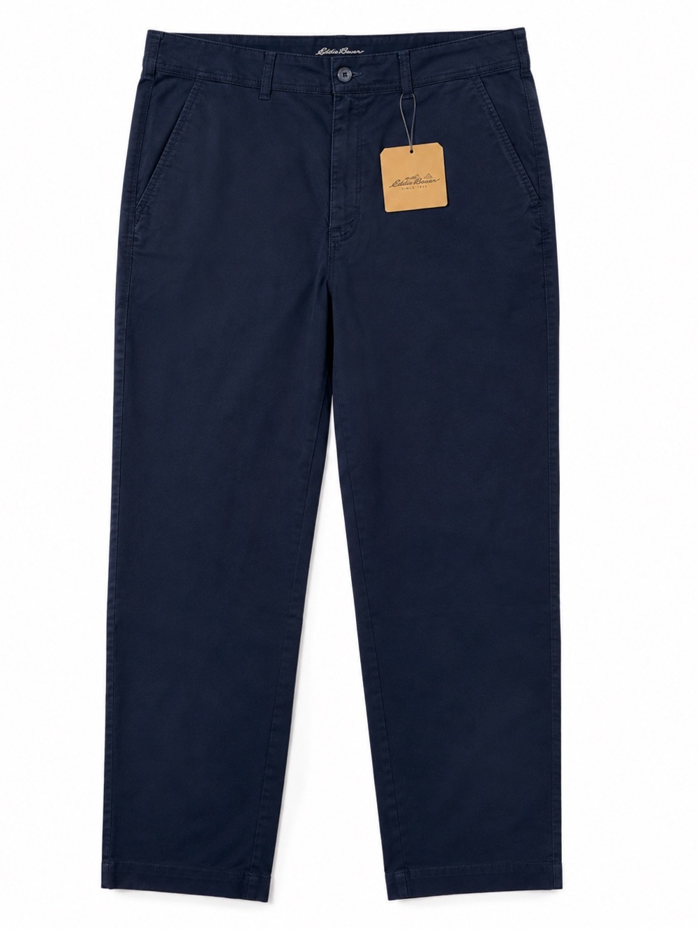 Men’s Eddie Bauer Navy Blue Air Getaway Flex Twill Chino Pants Size 36x30 NWT